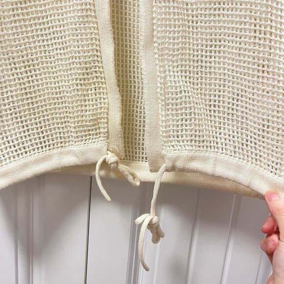 Vintage Sheer Square Crochet Cardigan Ivory – XS - Picture 4 of 11